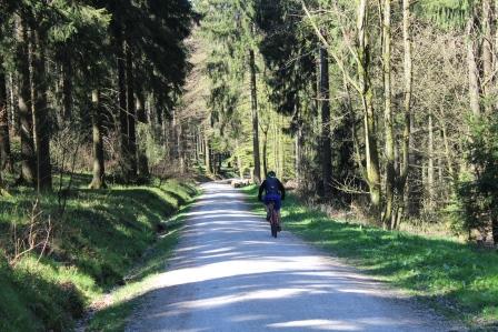 Radfahrer auf dem Deutschen Limes-Radweg